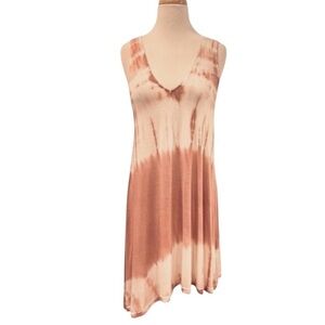 Ocean Drive Pink Tie Dye Coverup Corset Laced Racer Back Size Small